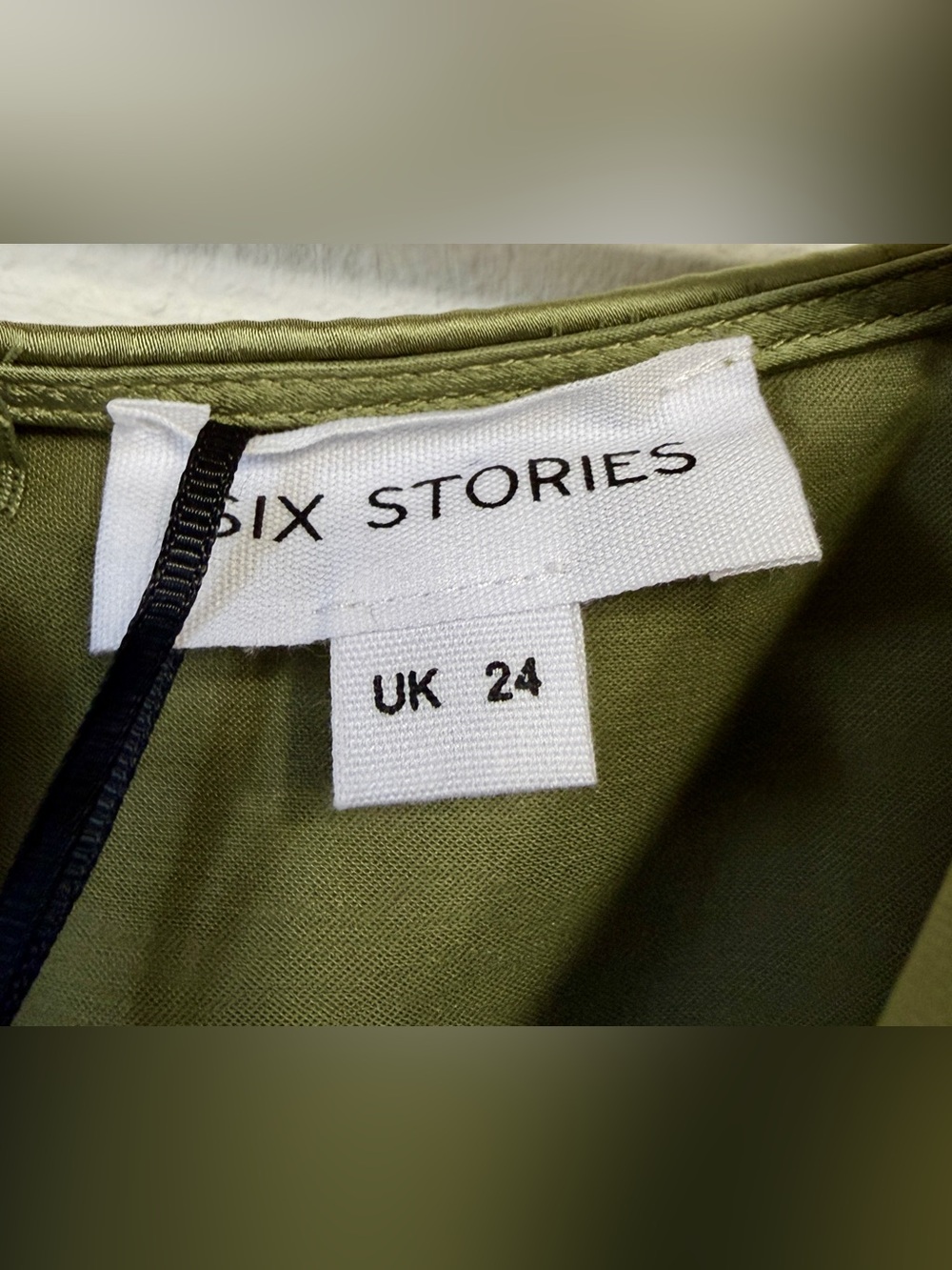 Six Stories Olive Satin Maxi Dress Nwt Us 20 — image 4 of 5